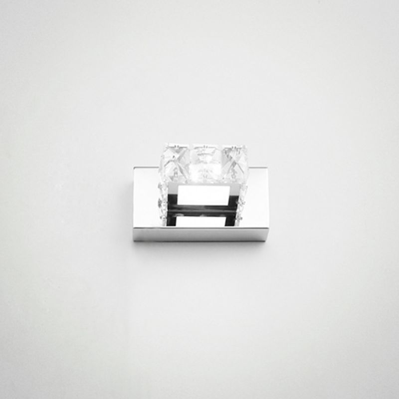 K9 Kristallblock Waschtisch Wandleuchter Modernismus Chrom Finish LED -Wandlampe für Bad