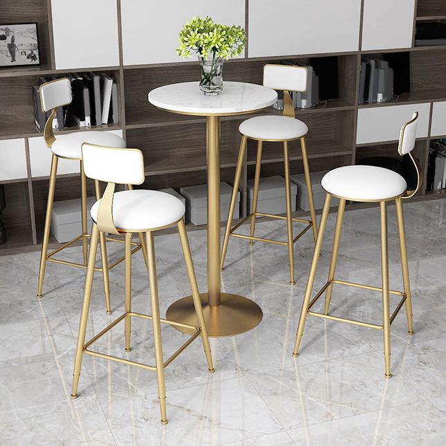 Glam 1/2/3/5 Pieces Artificial Marble Bar Table Set Fixed Table Counter Set
