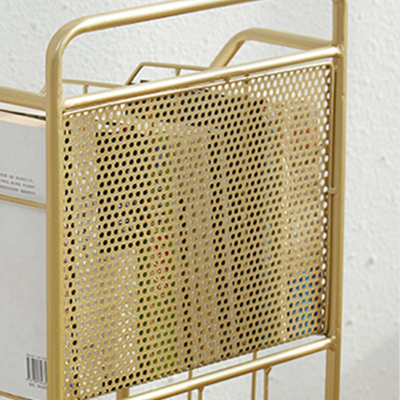 Glam Antique Finish Bookshelf Metal Etagere Shelf Bookcase with Shelves