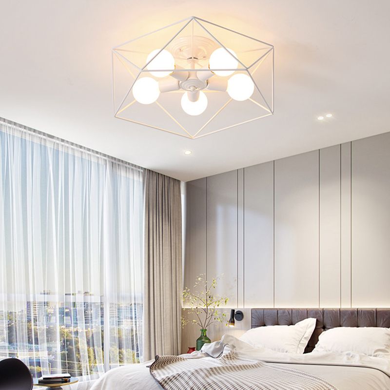 Metalen geometrische schaduw spoel plafondlicht industrieel multi lights plafondlamp armatuur