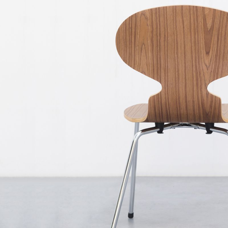 Silla de comedor de madera de estilo industrial, silla de comedor sin brazos con respaldo sólido