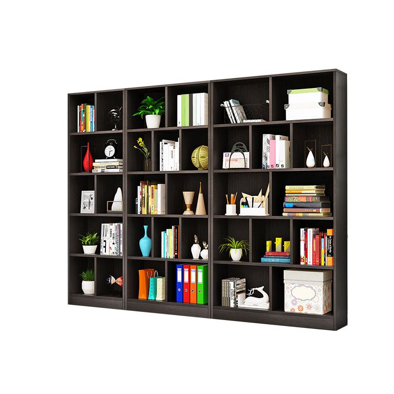Closed Back Modern Style Bookcase Wood Bookshelf for Home Office