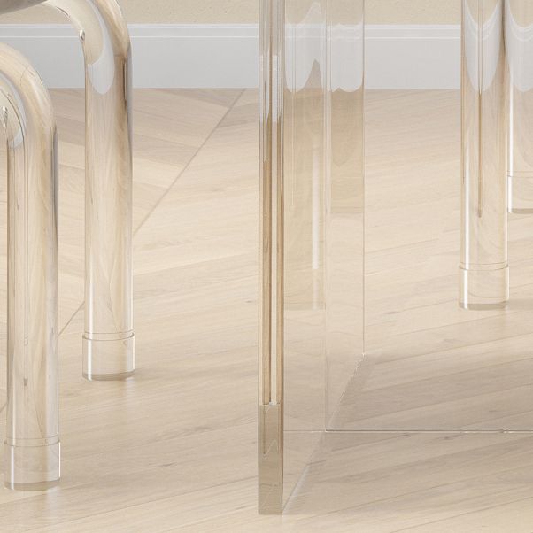 Modern Acrylic Dining Table Set 1/4/5/7 Pieces Rectangle Sintered Stone Top Dinette Set
