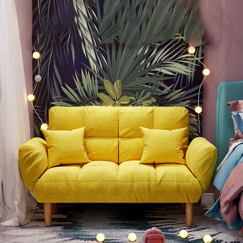 Contemporary Living Room Biscuit Back Convertible Square Arm Sofa