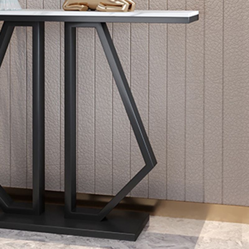 Glam Console Accent Table 11.81" W Sofa Console Table in Marble