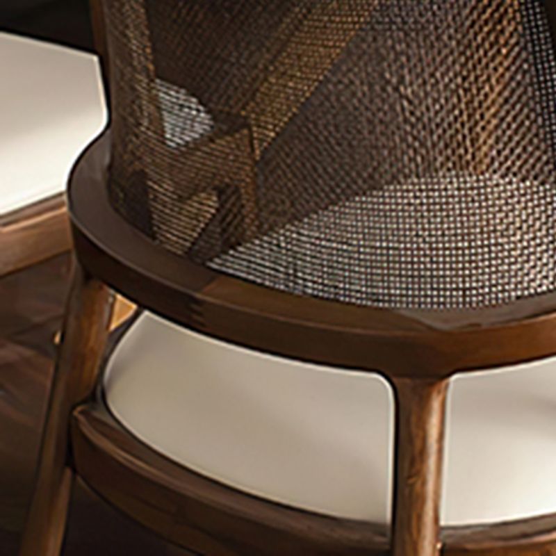 Solid Wood Lounge Chair Woven Back Side Chair with Solid Color Legs