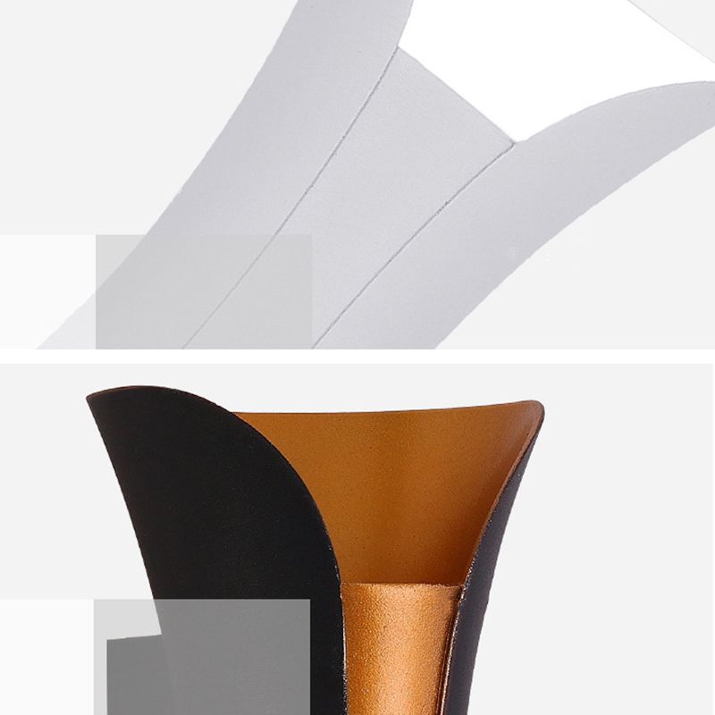 Lámpara de luz de pared curva de aluminio estilo moderno de 2 luces lámpara en blanco y negro