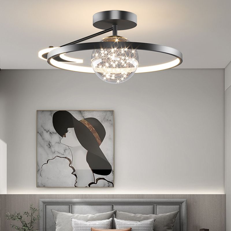 Lámpara moderna de la esfera de la esfera metal 3 luz de techo de montaje de altura de luz