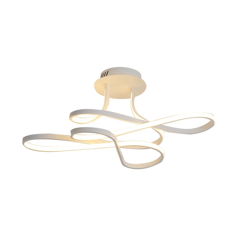 Salon chaos rincer moderniste LED noir / blanc / or acrylique ombré plafond montage luminaire, lumière blanche