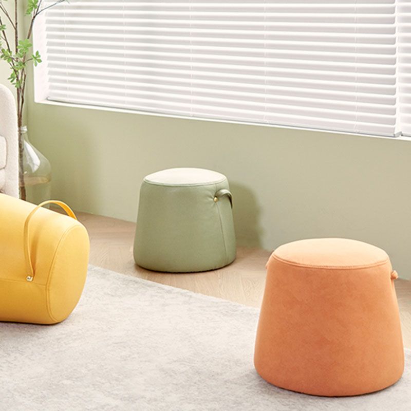 Solid Color Fabric Standard Stool Modern Style Simple Round Stool