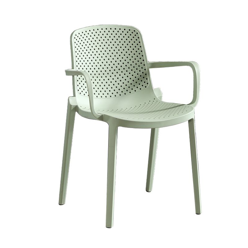 Sillas de comedor escandinavas Sillones con respaldo sólido de plástico (juego de 4)