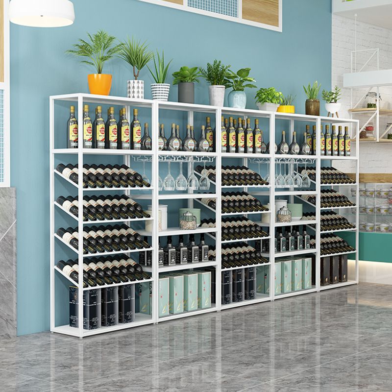 Contemporary Floor Wine Bottle Rack Iron Bottle Holder for Kitchen