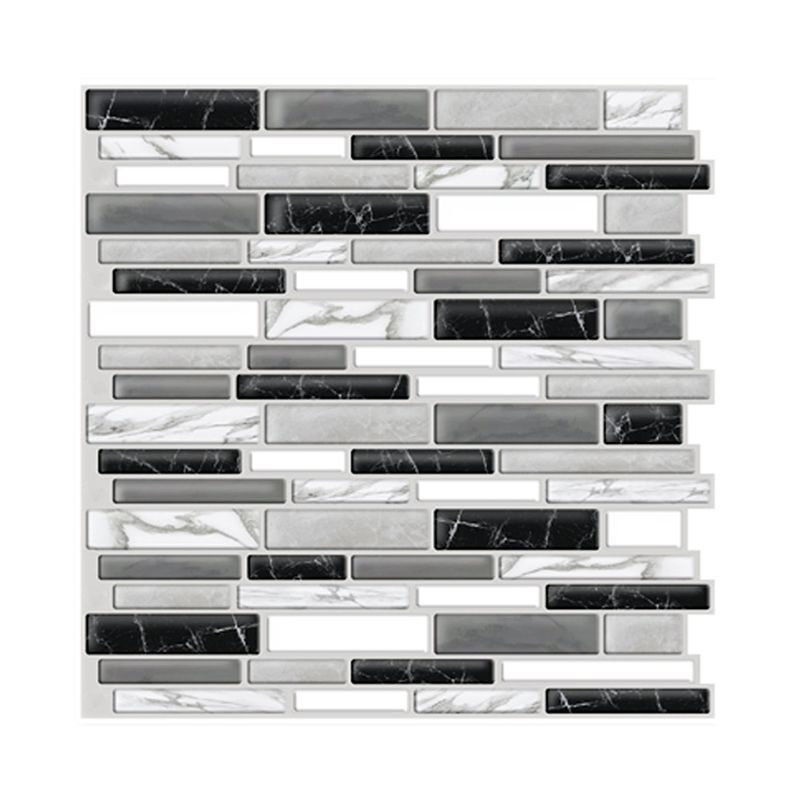 Brick Peel off Wallpapers Rustic Neat Mosaic Tile Wall Decor in Dark Color, 12' x 12"