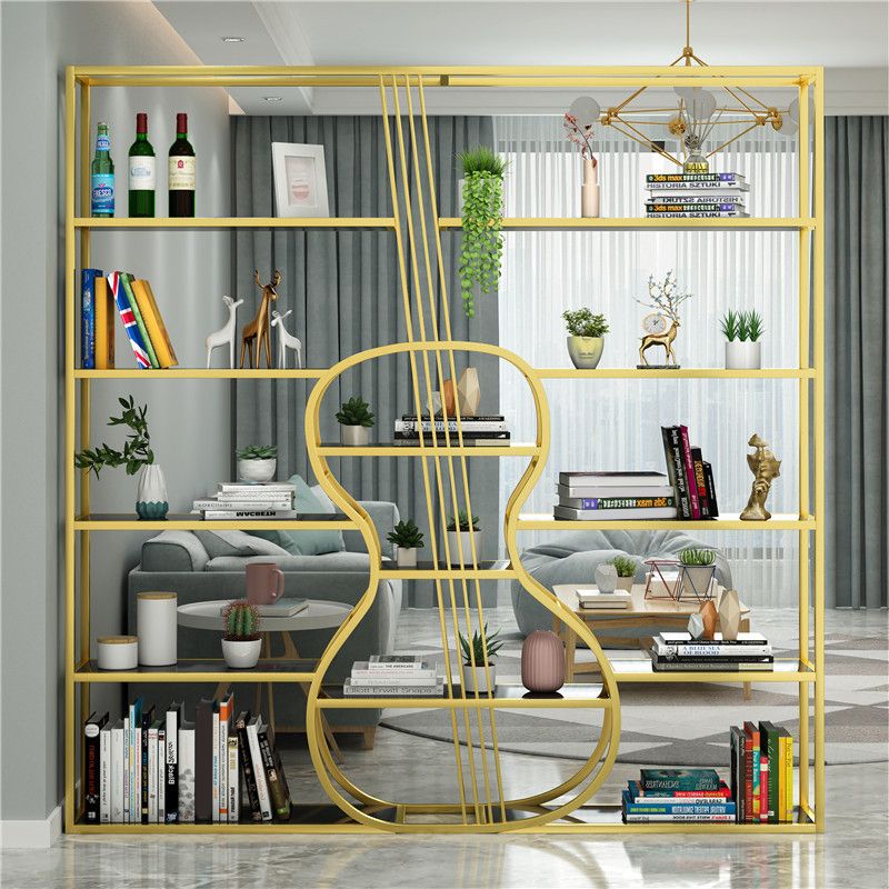 Glam Open Bookcase Bookshelf Shelves Included Bookcase with Rectangular Shelves 10.6" Wide