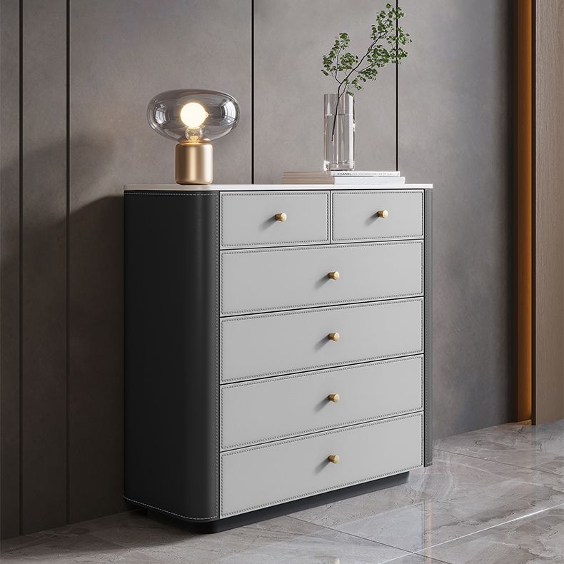 15.6-inch Width Storage Chest Stone Contemporary Dresser with 6 Drawers