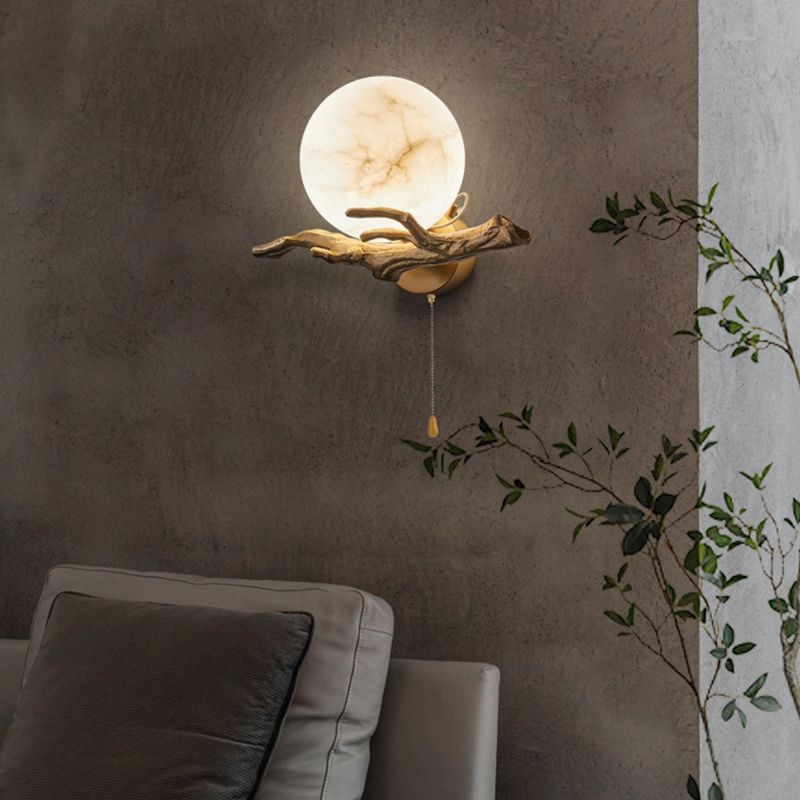 Glass Wall Light Sconces Modern 1-Light Shape Wall Light Fixtures for Bedroom