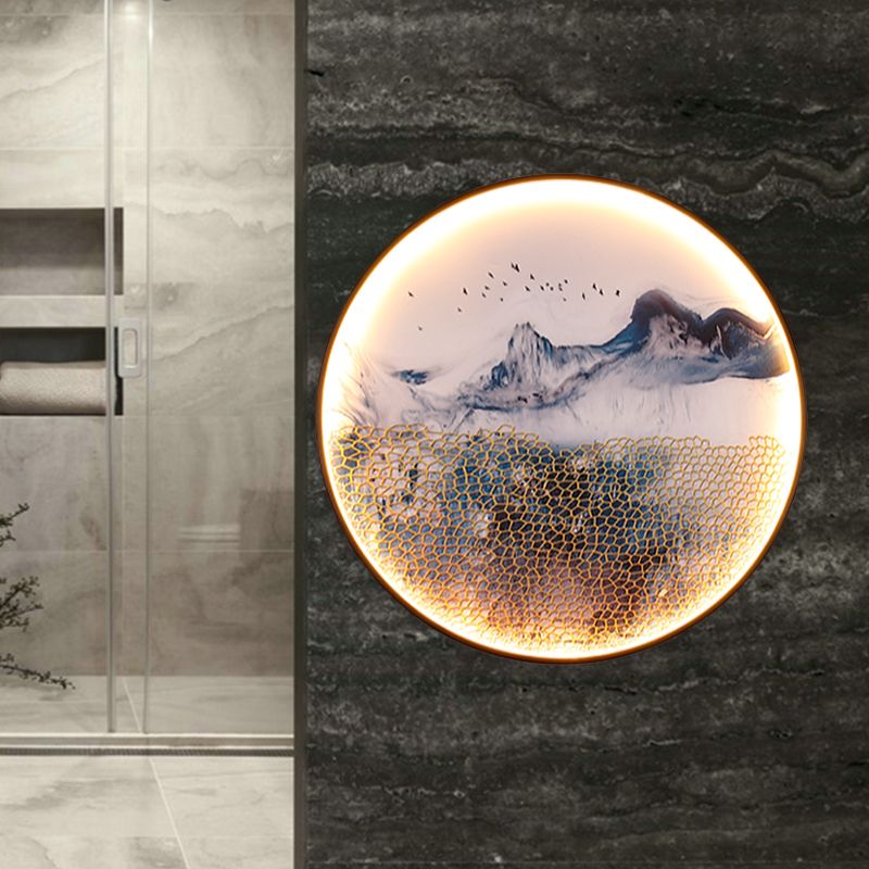 Blue Foggy Mountain mur mural éclair