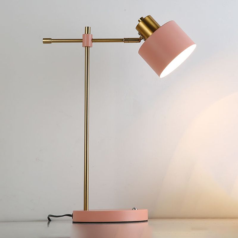Contemporary Style Night Table Lamp Metal Shade Table Light for Bedroom