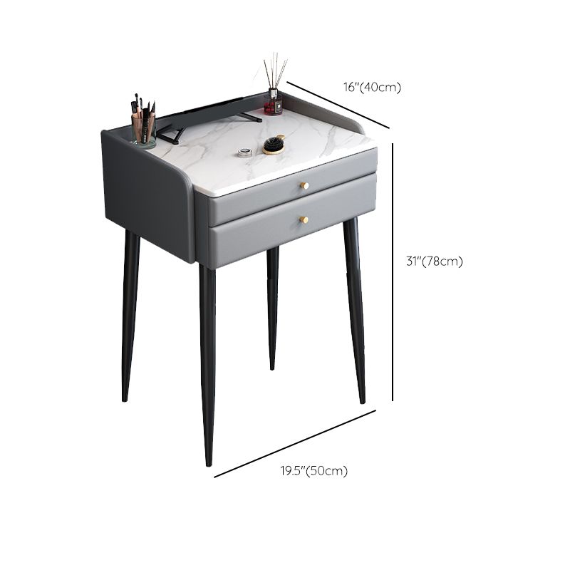 2 Drawer & Jewelry Makeup Vanity Desk Modern Straight Feet Dresser