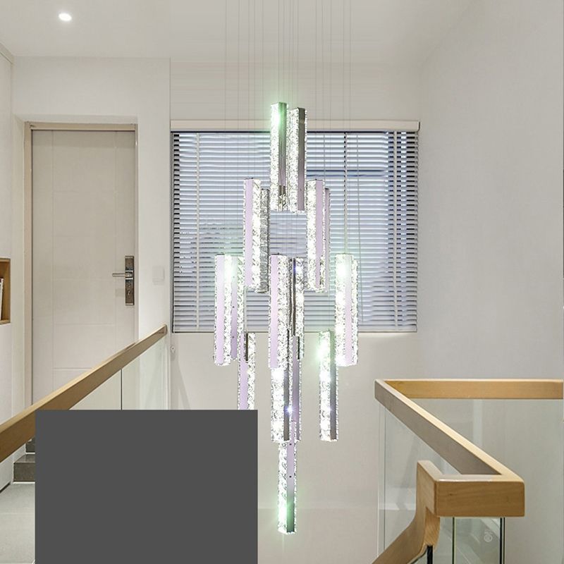 Postmoderne hängende Lichtkit -Streifenkristalldecke für Wohnzimmer