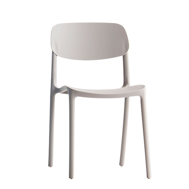 Glam Style Dining Room Chair Plastic Open Back Chair for Indoor