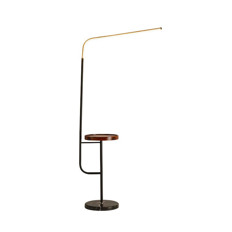 Luz de piso de lectura tubular con estante Nórdico LED de acrílico Lámpara de pie en blanco/negro