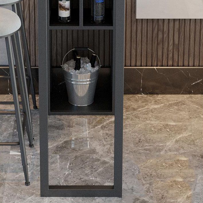 Industrial Style Bar Table Set 1/2/3 Pieces Stone Rectangle Fixed Bistro Set