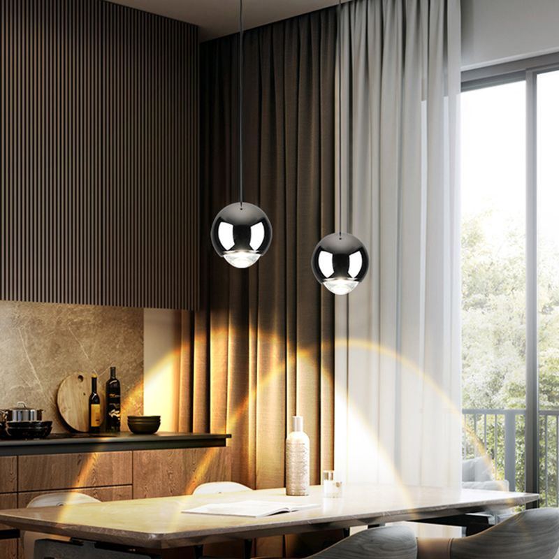 Postmodern Aluminum Pendant Light Globe Shape Hanging Pendant for Living Room