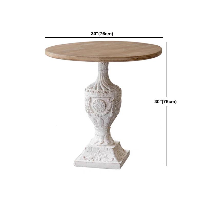 French Country Distressed Pedestal Cocktail Table Wooden Coffee Table for Home