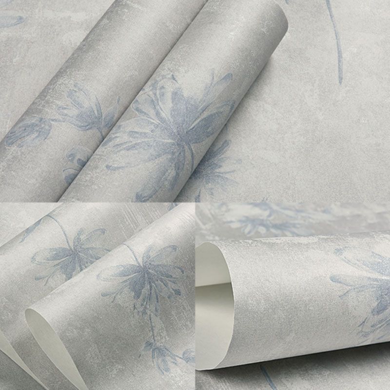 Non-Woven Wallpaper Roll Non-Pasted Dense Flower Wall Covering for Living Room and Cafe