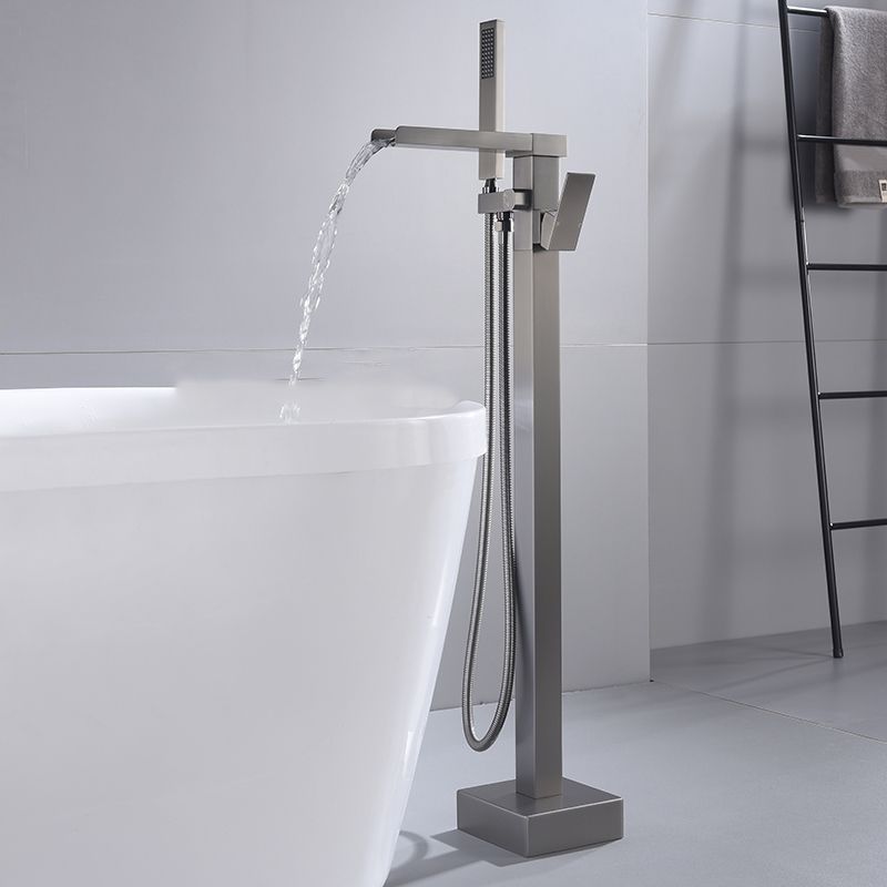 Modern Style Freestanding Tub Filler Floor Mount Freestanding Tub Filler with Hand Shower