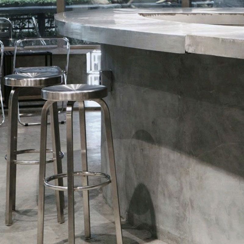 Taburete de bar sin brazos de estilo industrial, taburetes de mostrador de acero inoxidable para cafetería, 1 pieza