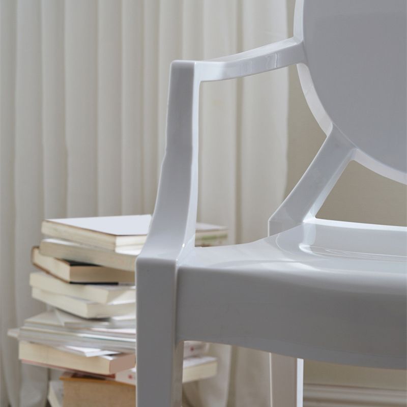 Scandinavian Plastic Dining Chairs Open Back Home Dining Side Chair