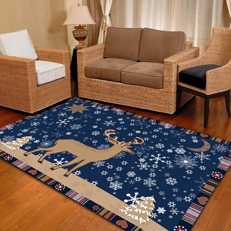 Personality Patterned Rug Multi Colored Nordic Carpet Synthetics Machine Washable Non-Slip Pet Friendly Rug for Great Room
