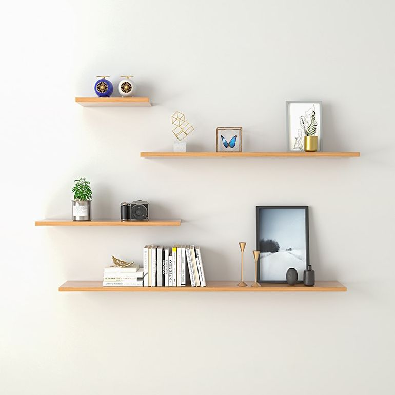 Scandinavian Floating Shelf Bookcase Wooden Bookshelf for Study Room