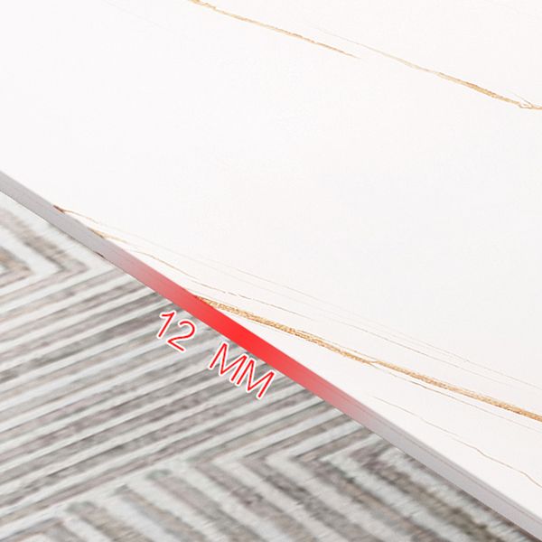 Rectangle Stone Top Dining Table Modern Black Base Dining Table for Living Room