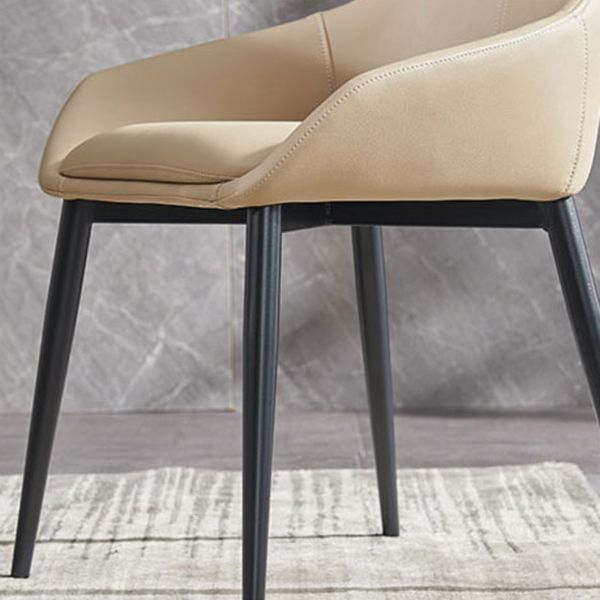 Modern Armless Dining Chairs Faux Leather Upholstered Dining Side Chair