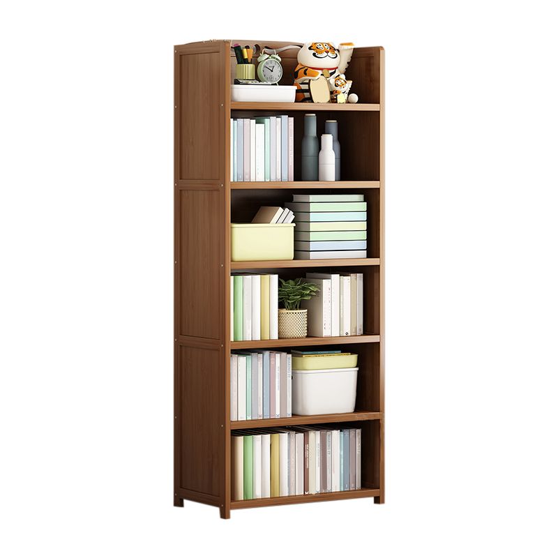 Contemporary Bamboo Bookcase Standard Closed Back Bookshelf with Shelves