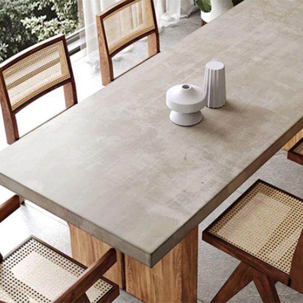 Contemporary Style Rectangle Solid Wood Dining Table with Chairs