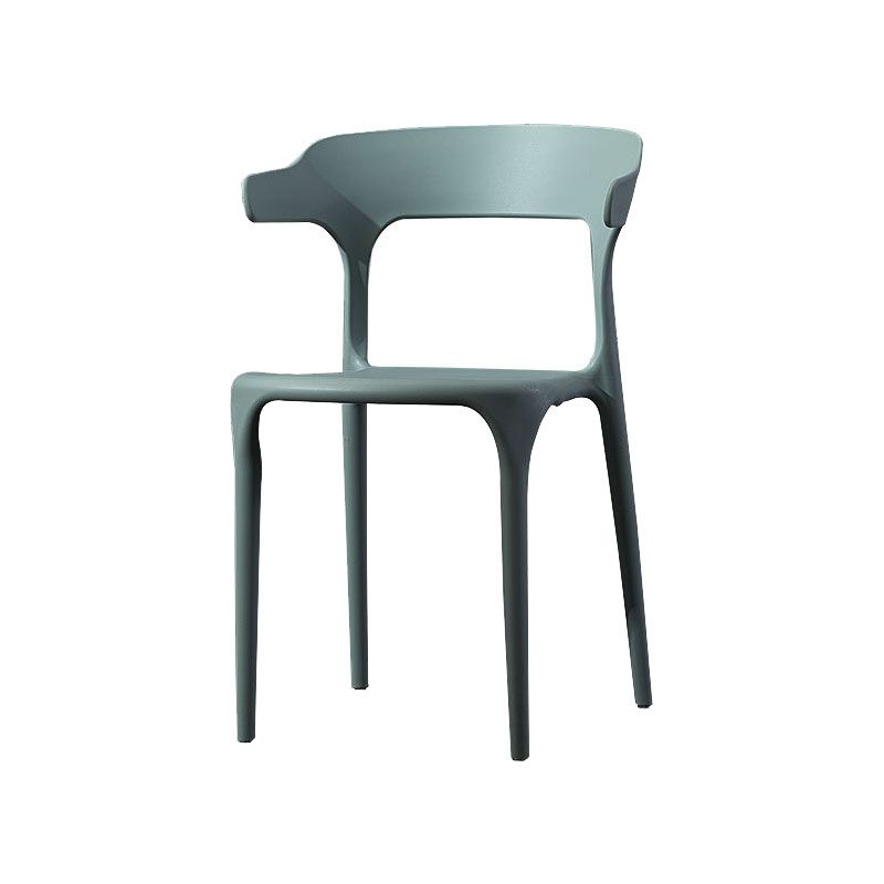 Silla de comedor de plástico escandinavo, sillón de cocina, silla con respaldo abierto