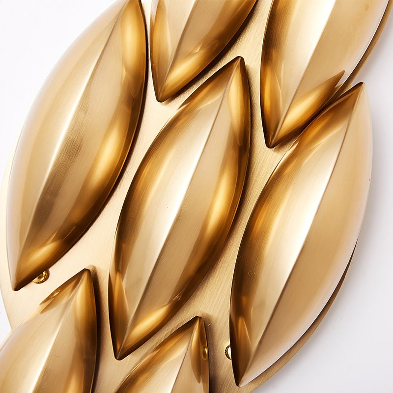 Brass Geometric LED Wall Sconce in Modern Luxury Style Wrought Iron Wall Lamp for Interior Spaces