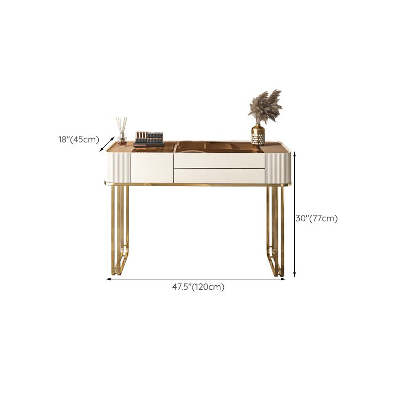 17.72" Wide Vanity Desk with Storage Drawers Glam Glass Dresser Table