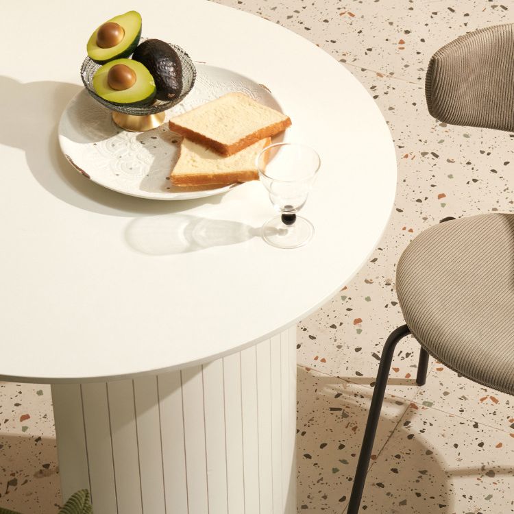 Wood Top Dining Table Traditional Luxury Dining Table with White Sled Base