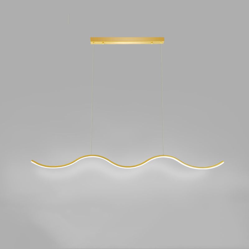 Metal Linear Shade Island Pendant Postmodern Style 1 Light Island Lighting for Living Room