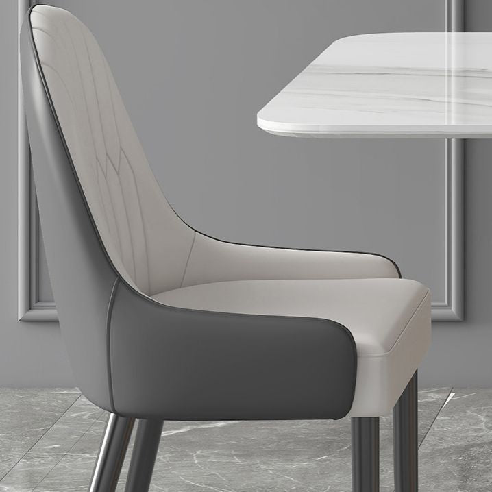 Modern Sintered Stone Dining Room Set with Rectangle Top and Gold Base Furniture Set