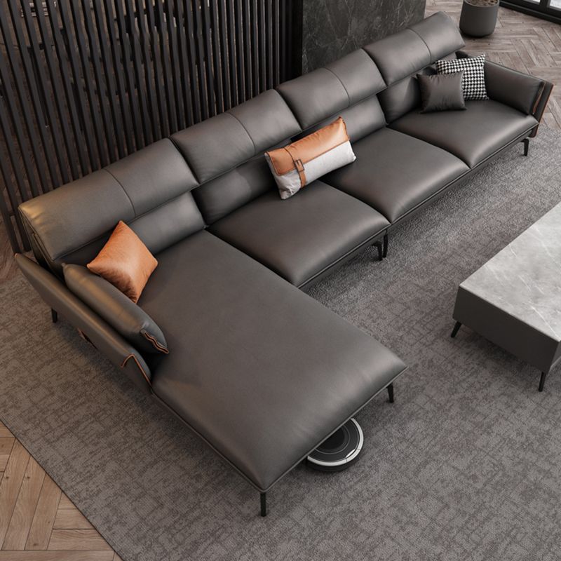 Stain Resistant Modernism Sofa & Chaise Flared Arm Sectional