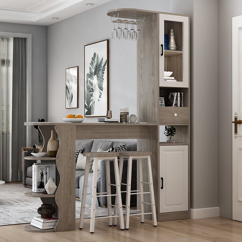 Modern Style Wood Bar Dining Table Rectangle Bar Table for Kitchen