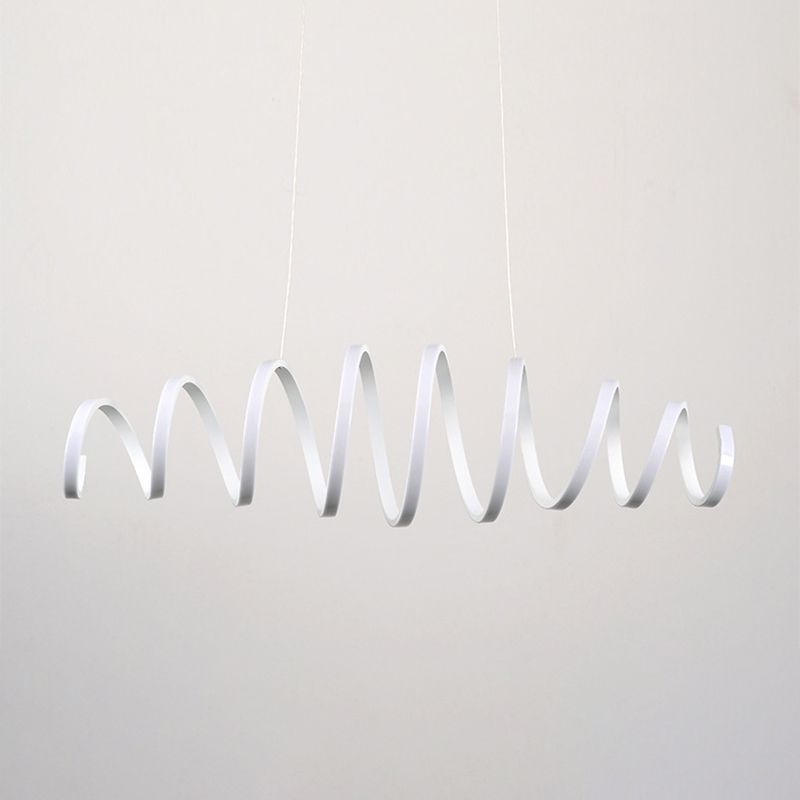 Lumo a spirale a sospensione Luce contemporanea sala da pranzo acrilico LED LED LUCE in bianco