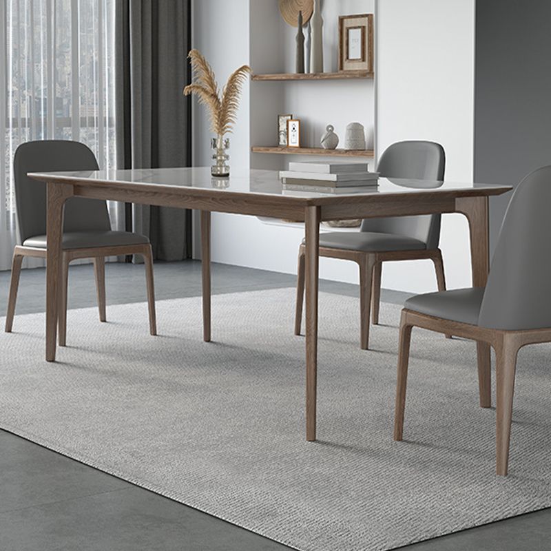Modern Rectangle Dining Table Ash Wood Base Dining Table with 4 Legs