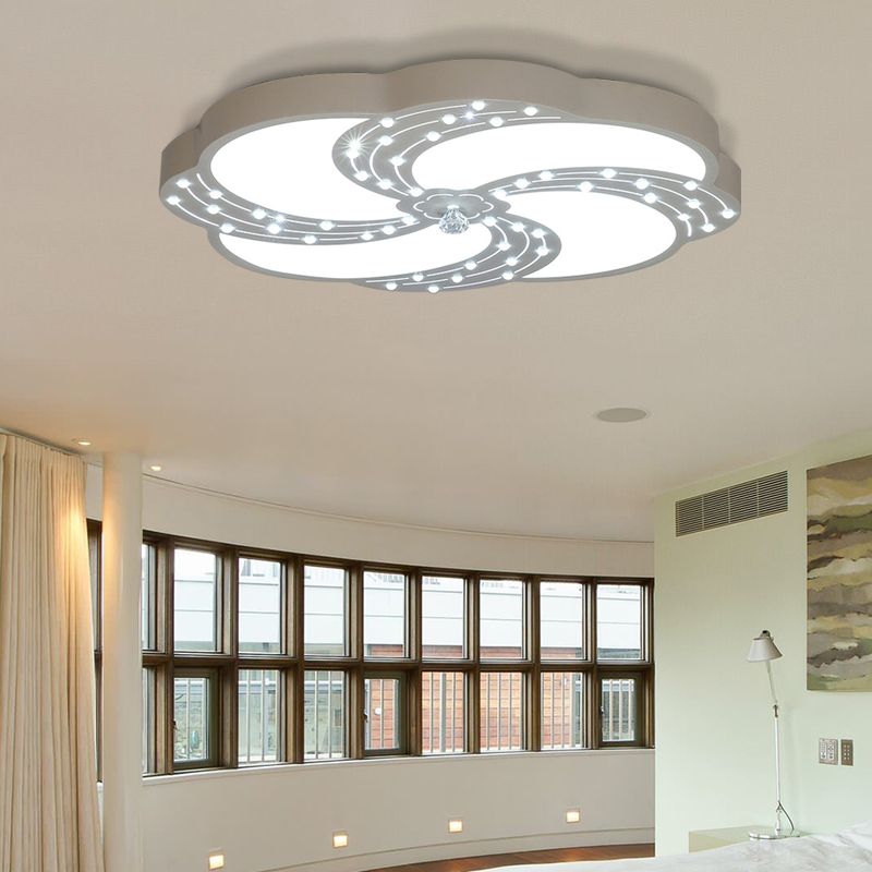 18"/19.5"/31.5" Swirl Flushmount Lights Modern White Acrylic Creative Flush Mount Light in Warm/White for Bedroom
